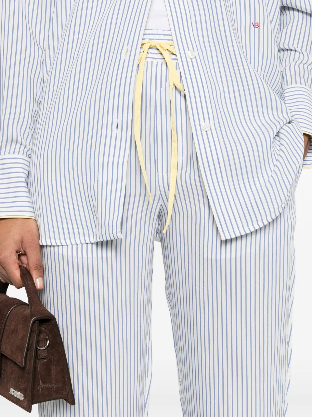 Victoria Beckham Gestreepte pyjamabroek Wit