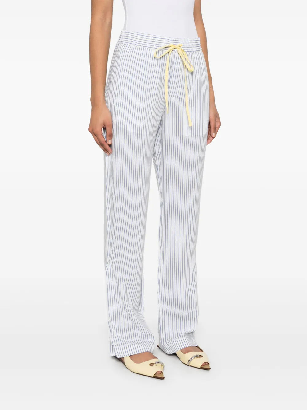 Victoria Beckham Gestreepte pyjamabroek Wit
