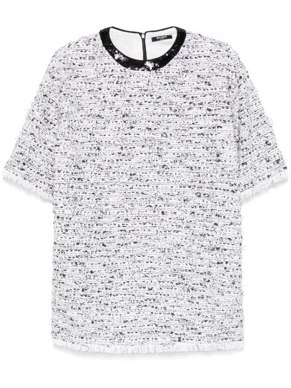 Balmain Tweed Top in White