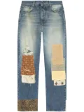 AMIRI patchwork straight-leg jeans - Blue