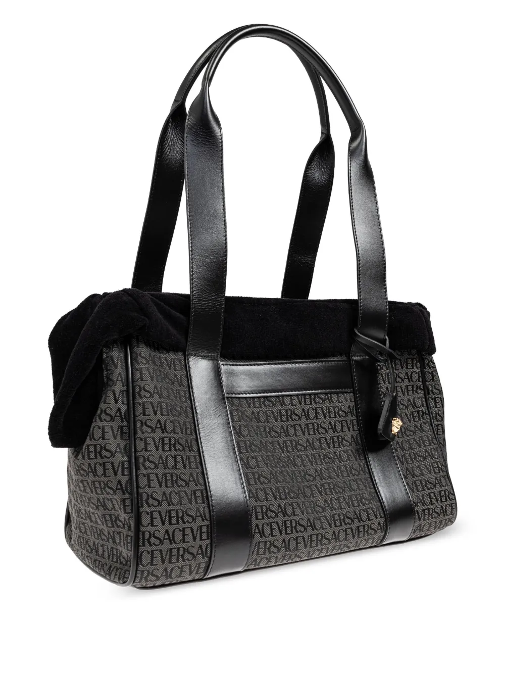 Versace Dierendraagtas met logoprint Zwart