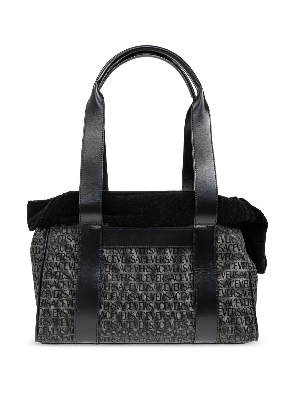 Versace logo-print pet carrier - Zwart