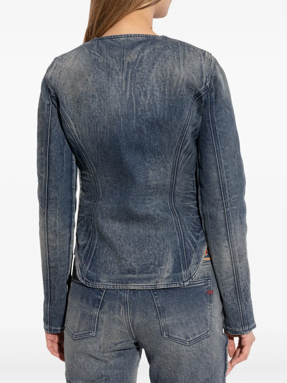 Diesel Denim jack met rits Blauw
