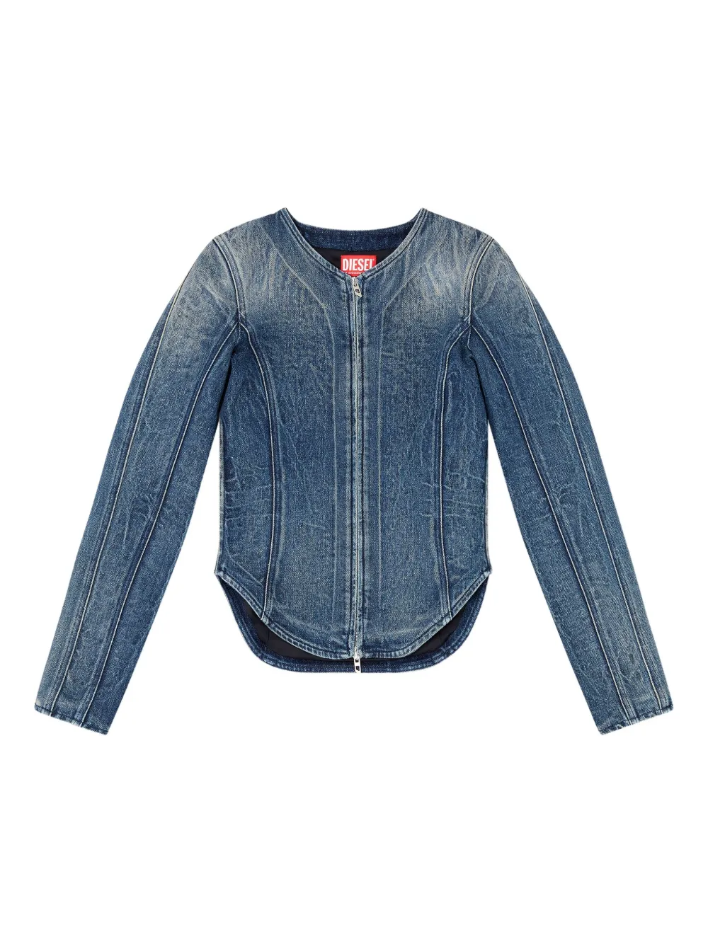 Diesel Denim jack met rits Blauw
