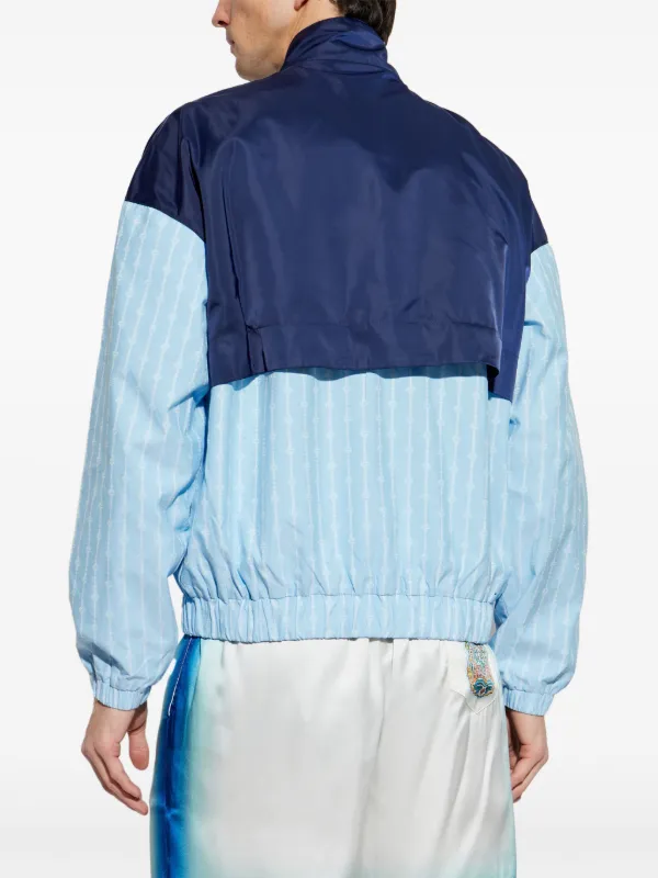 【国内発】CASABLANCA ストライプ コットン トラックジャケット Casablanca ストライプ トラックジャケット | ブルー | FARFETCH JP