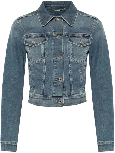 Dolce & Gabbana Jeansjacke mit Logo-Schild