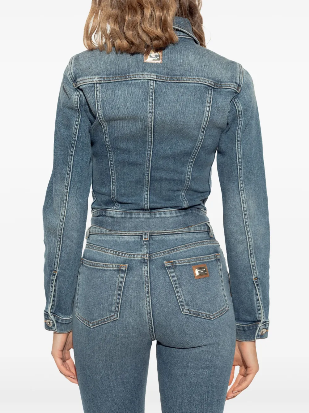 Dolce & Gabbana Spijkerjack met logoplakkaat Blauw