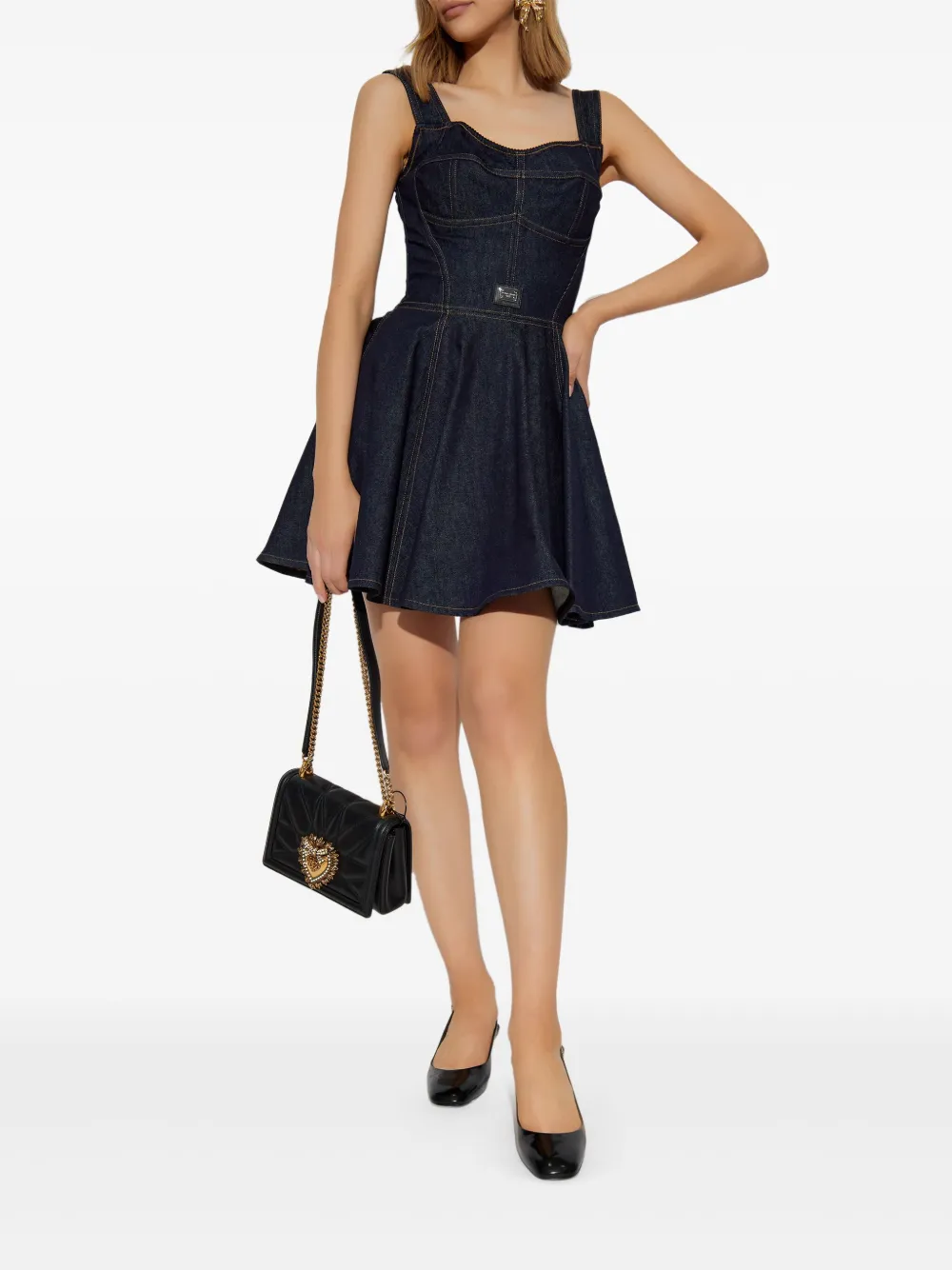 Dolce & Gabbana cotton denim dress - Zwart