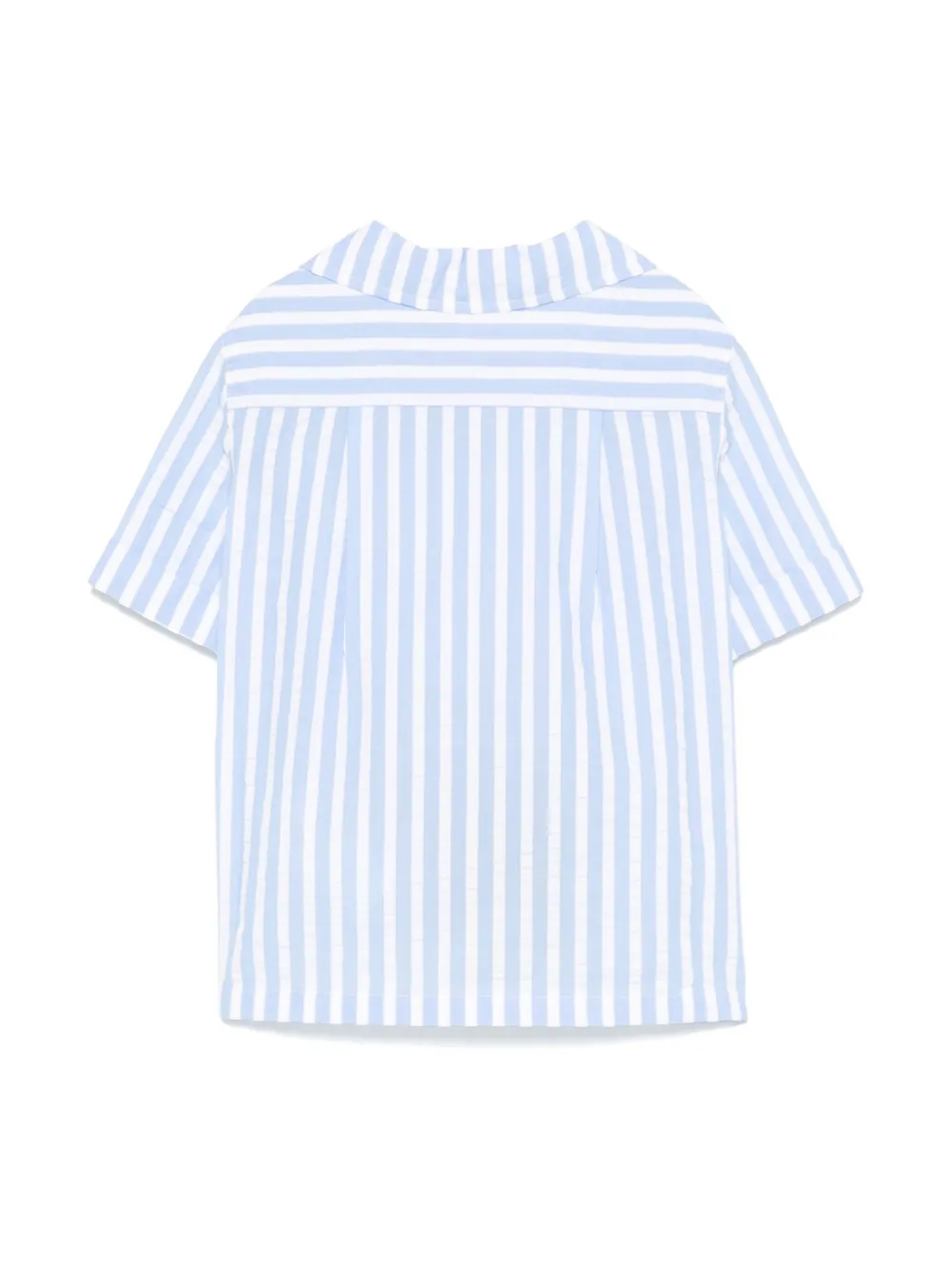 Dolce & Gabbana Kids Gestreept seersucker shirt - Blauw