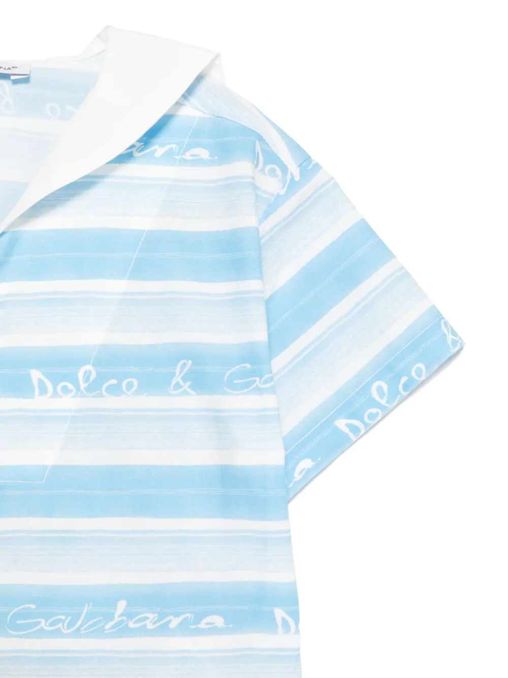 Dolce & Gabbana Kids Gestreept popeline shirt Blauw