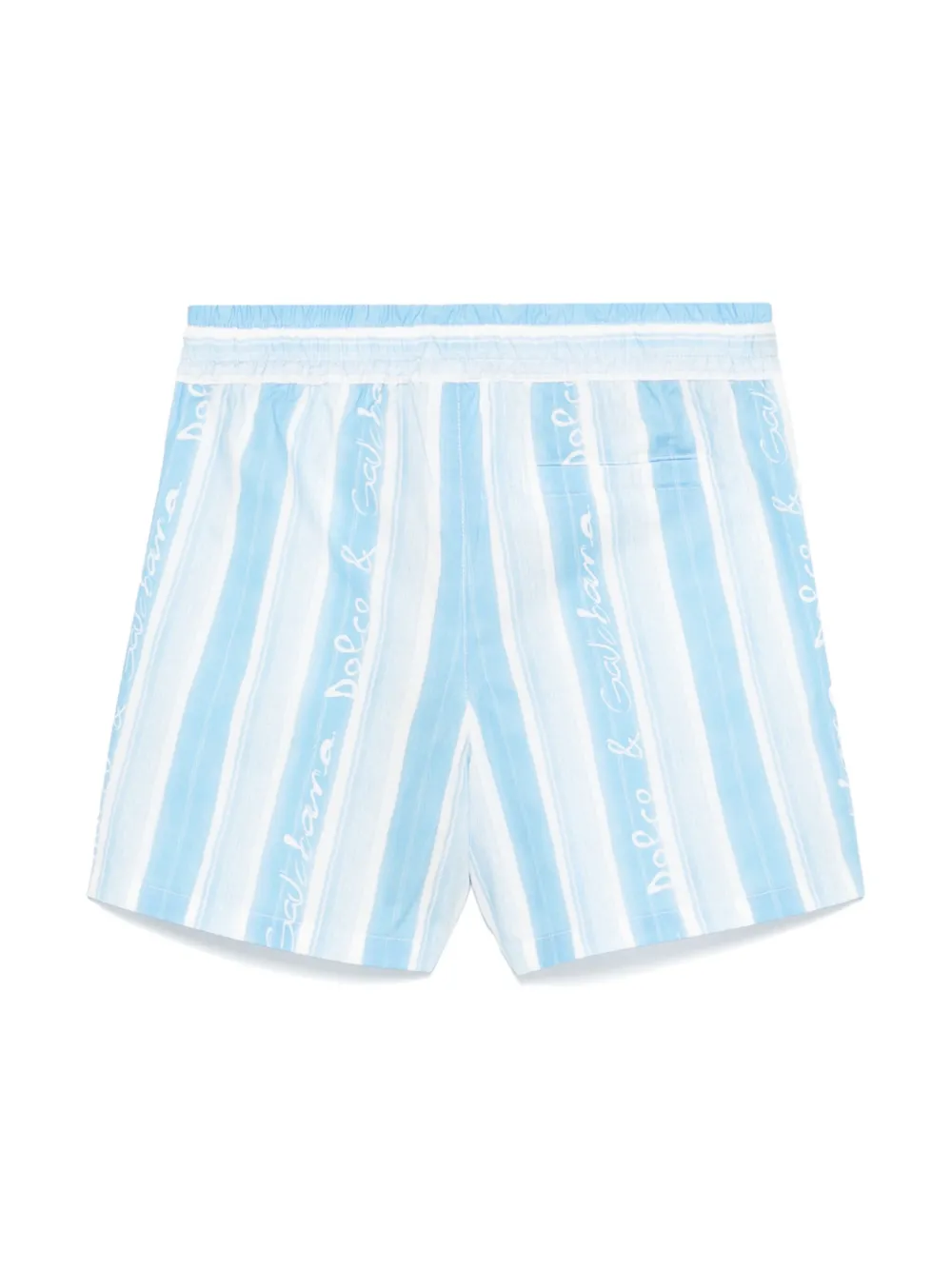 Dolce & Gabbana Kids Gestreepte popeline shorts - Blauw