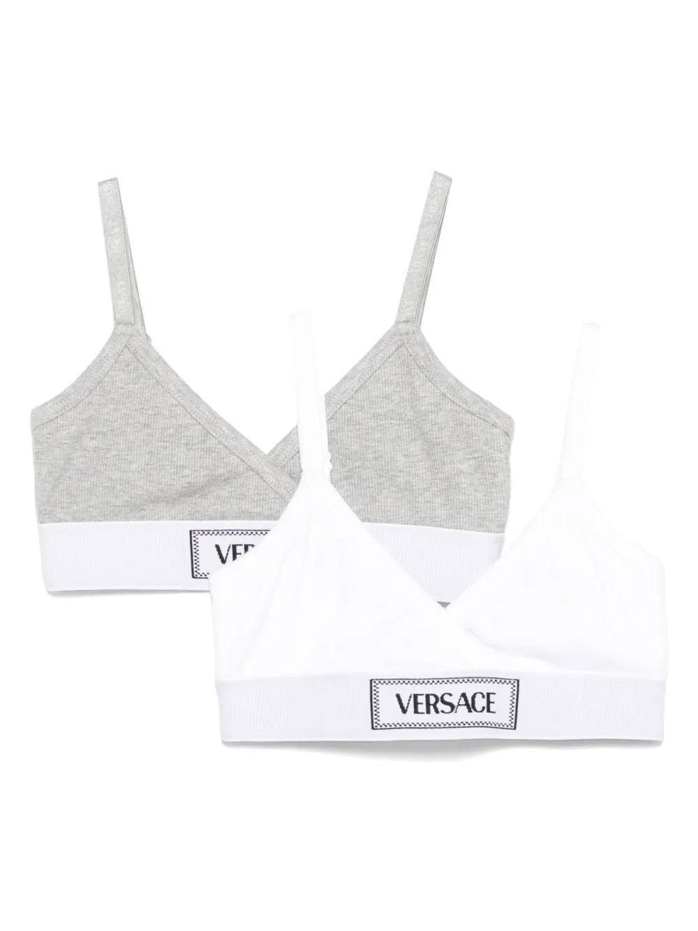 Versace Kids リブ ブラ セット - ホワイト Versace Kids リブ ブラ セット - ホワイト