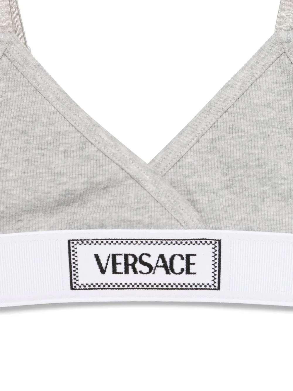 Versace Kids Twee geribbelde bh's Wit