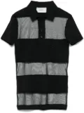 Coperni striped sheer polo top - Black