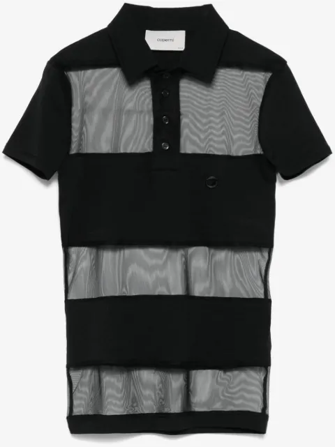 Coperni playera tipo polo traslúcida con motivo de rayas