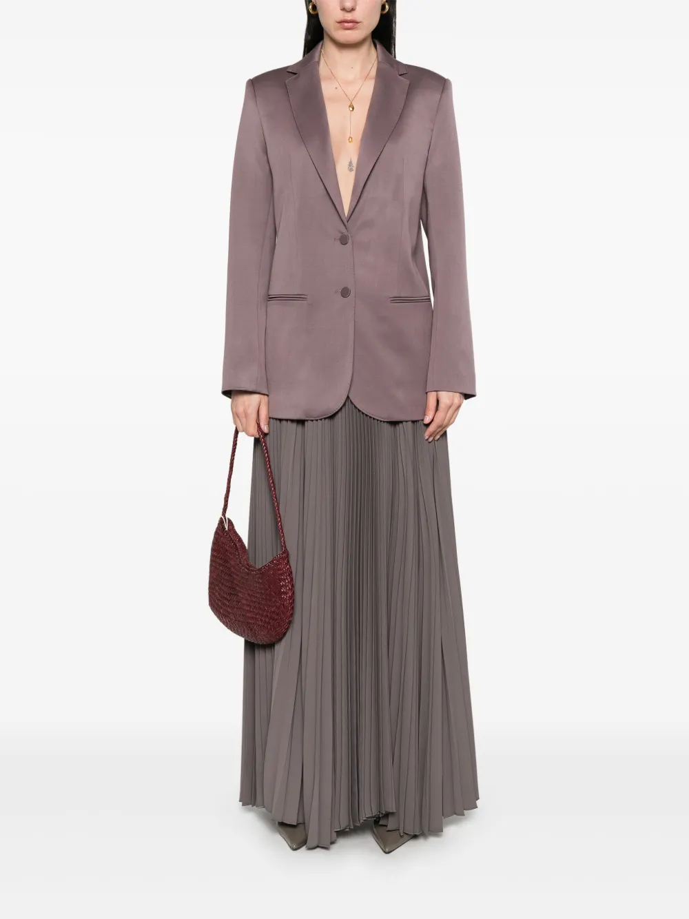 STYLAND Maxi-plooirok - Bruin