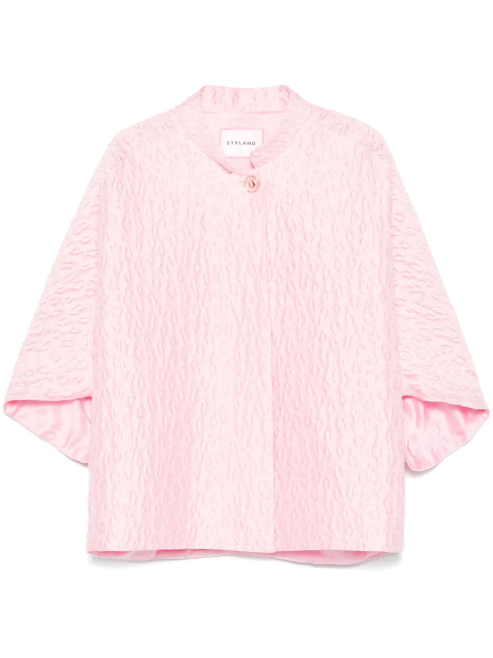 STYLAND leopard-jacquard jacket | Pink | Image 1
