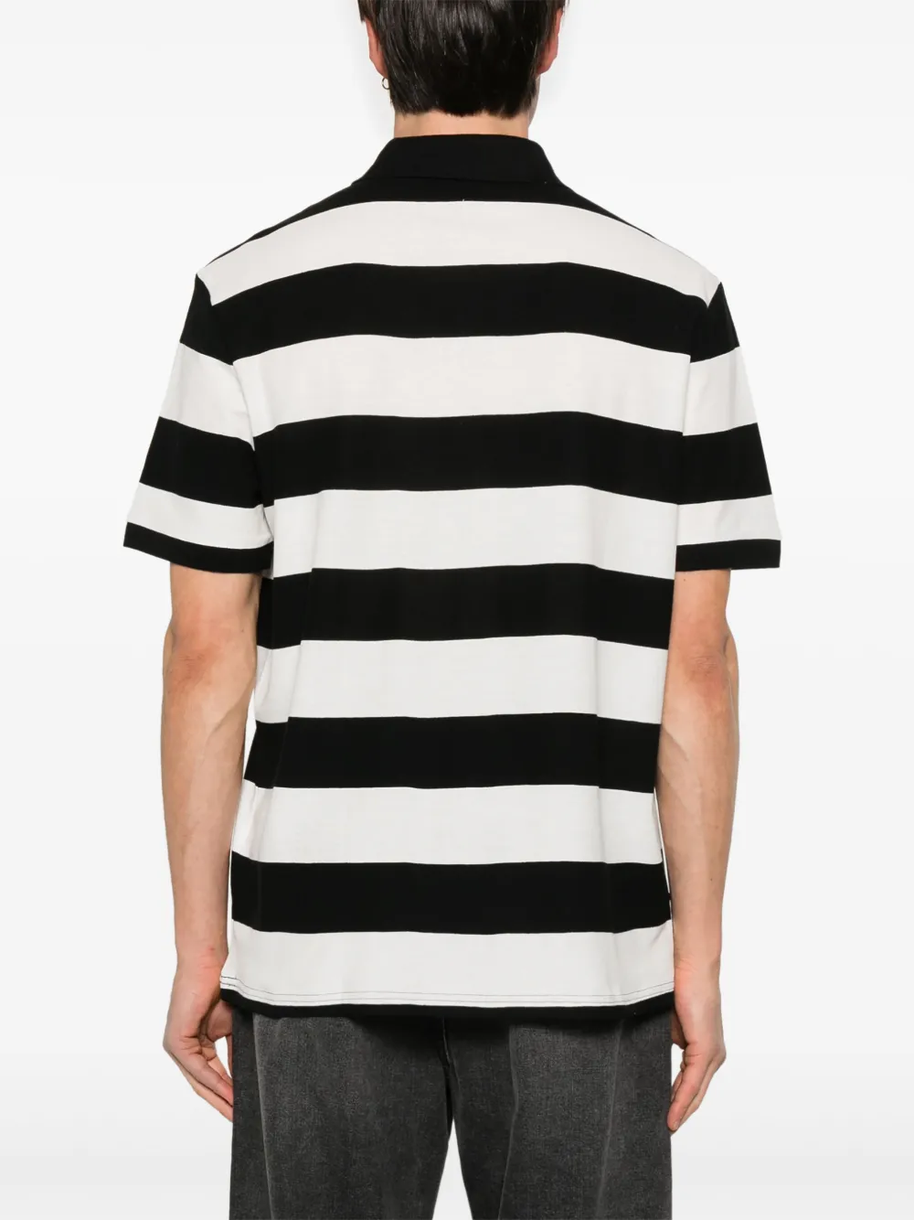 BOSS Pales Stripe poloshirt Zwart