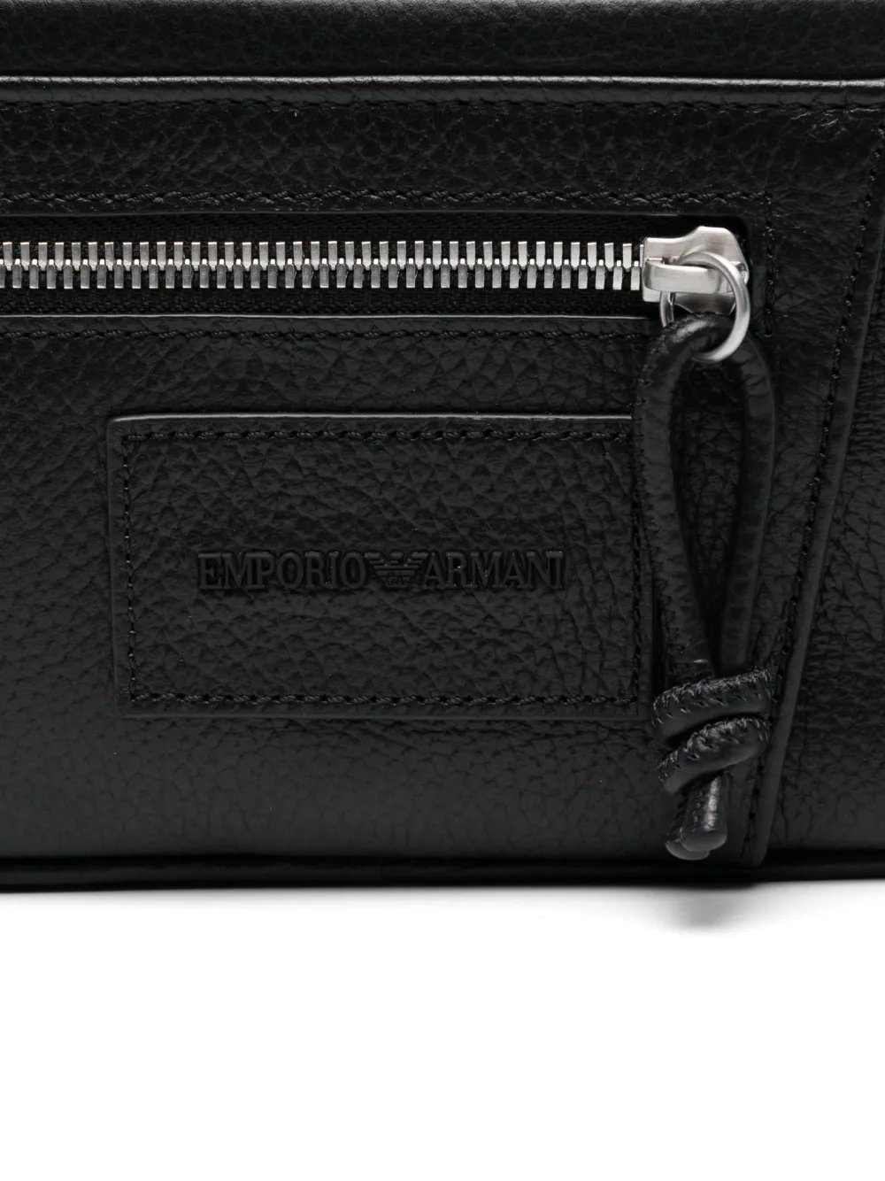 Emporio Armani Leren clutch Zwart