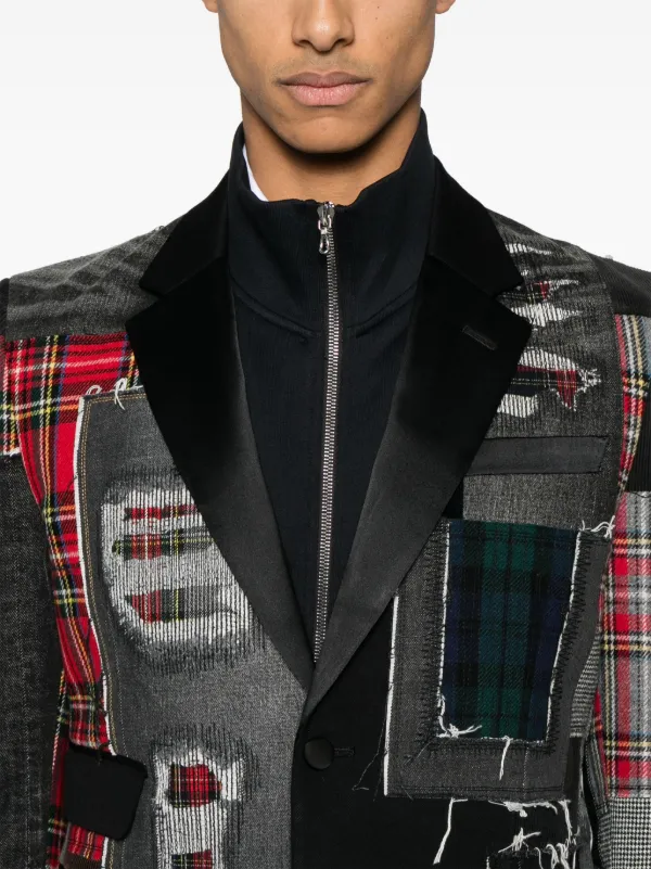 Junya Watanabe MAN パッチワーク ジャケット | ブラック | FARFETCH JP