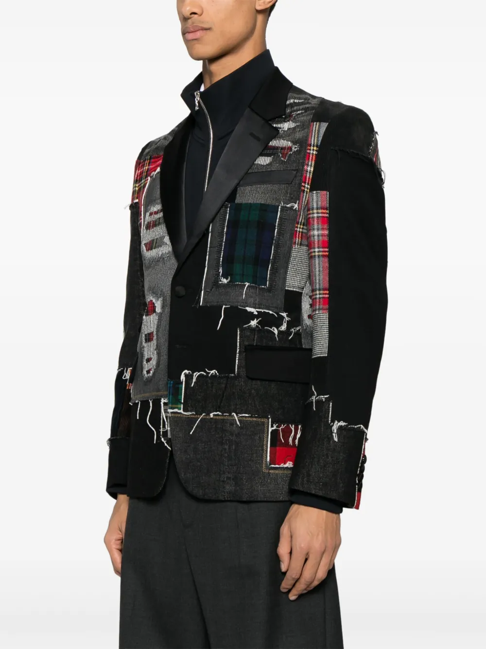Junya Watanabe MAN Blazer met patchwork Zwart