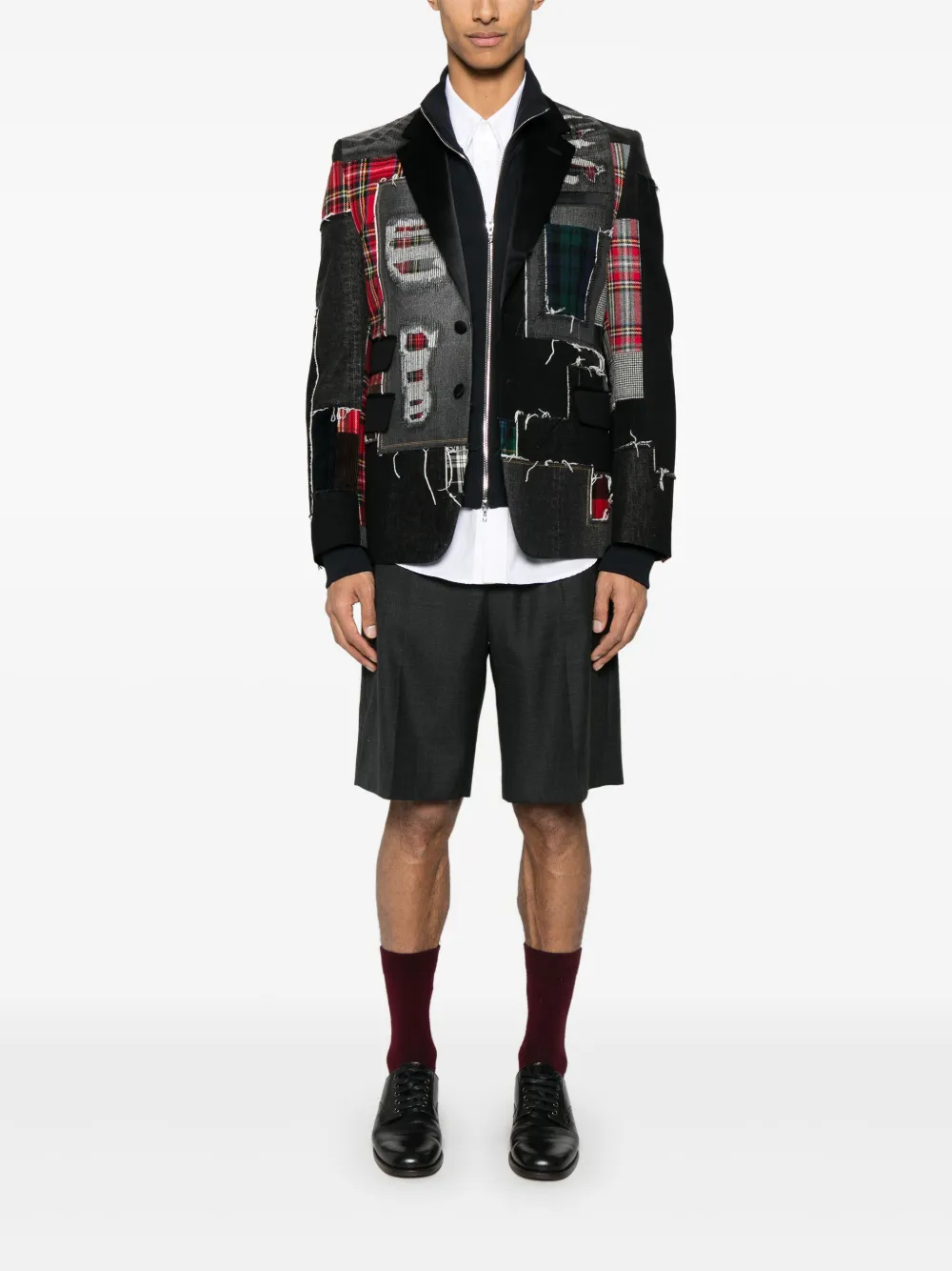 Junya Watanabe MAN Blazer met patchwork - Zwart