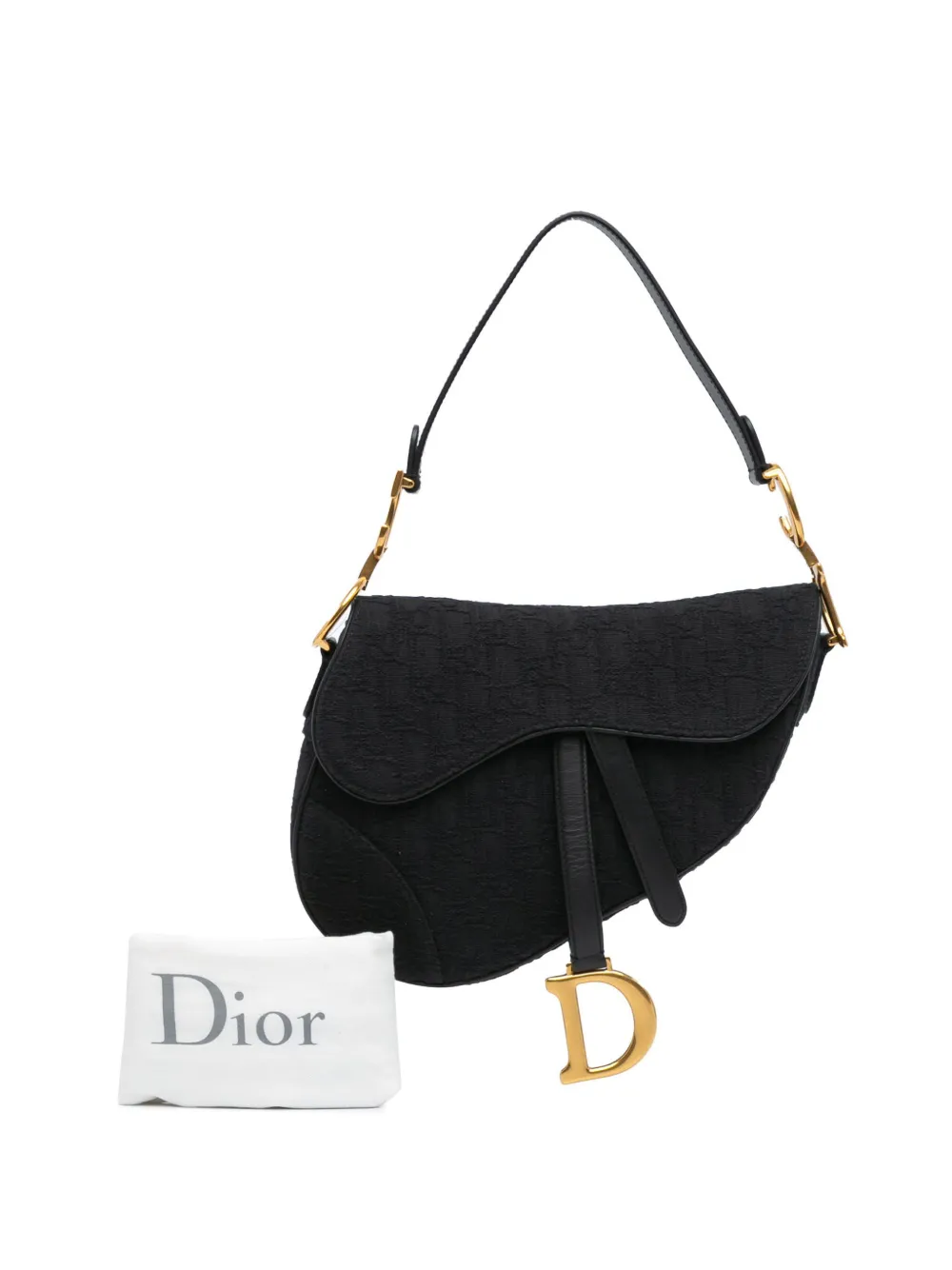 Christian Dior Pre-Owned 2020 Oblique Canvas Saddle Bag shoulder bag - Zwart