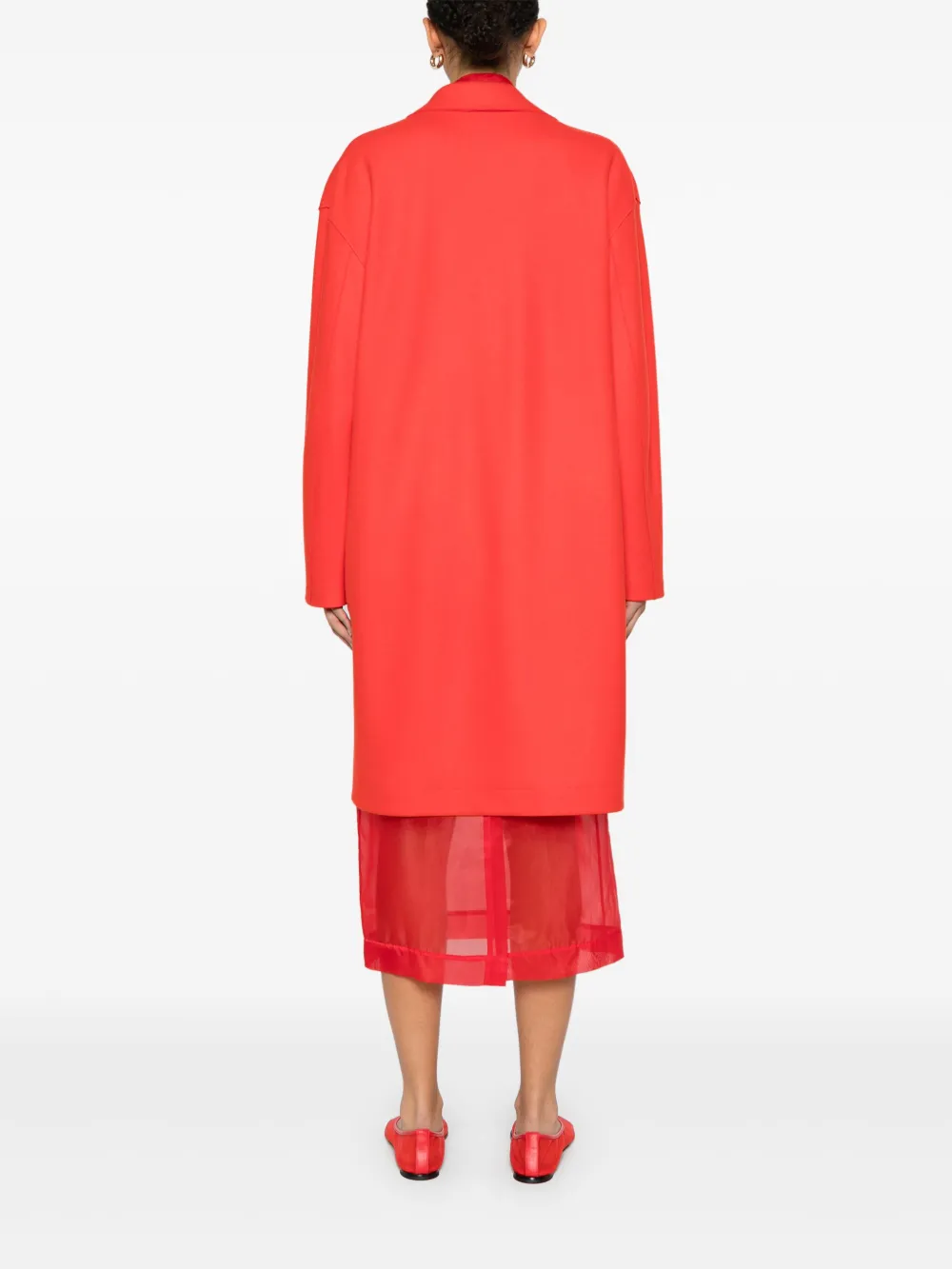 Shop Harris Wharf London Single-breasted Coat In Red