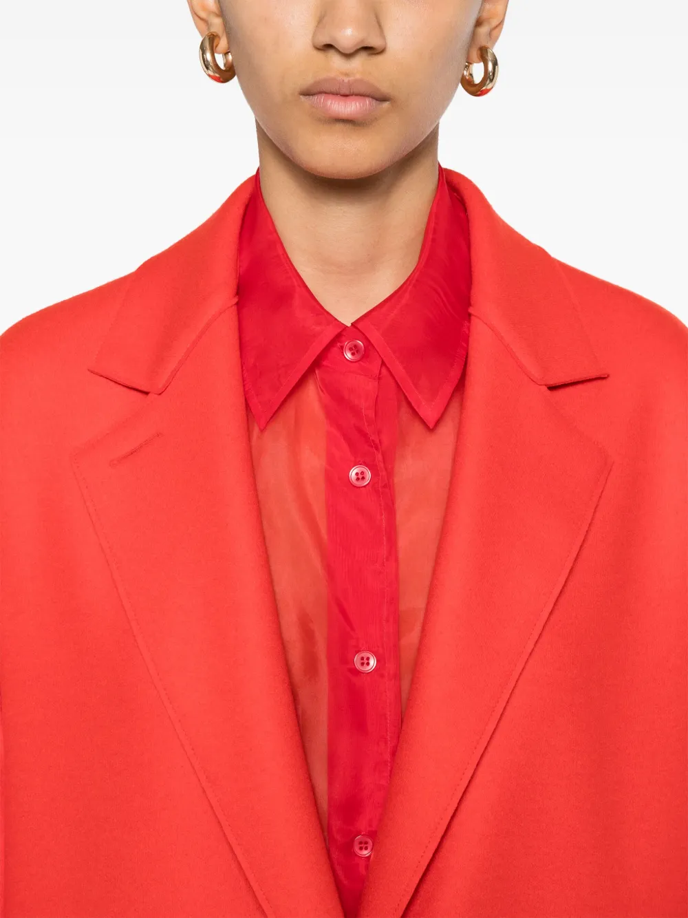 Shop Harris Wharf London Single-breasted Coat In Red