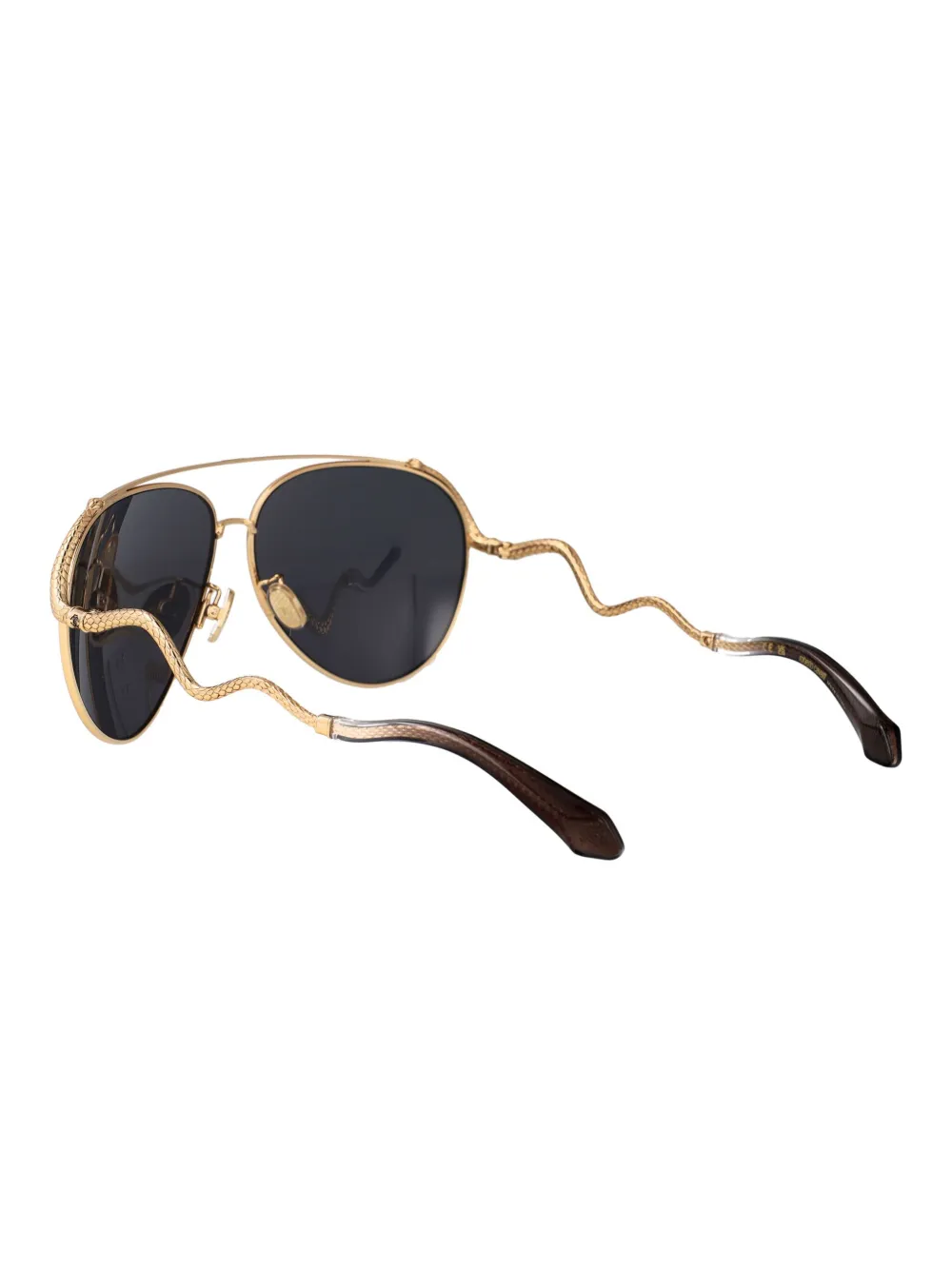 Roberto Cavalli Zonnebril met slangenhuid detail Goud
