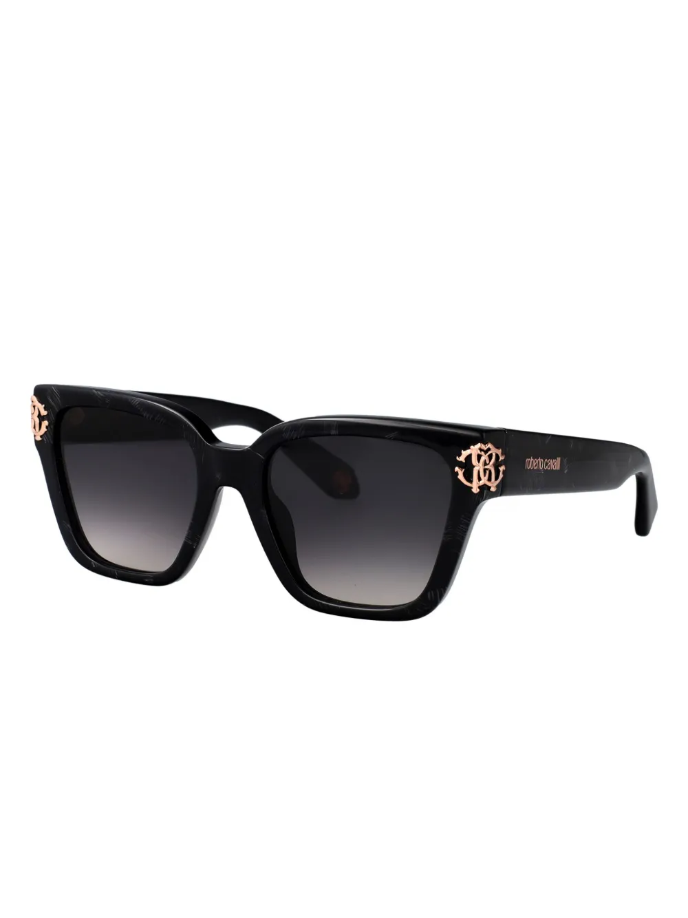 Roberto Cavalli logo-plaque sunglasses - Zwart