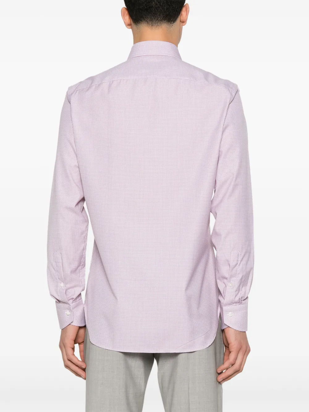 Canali Geruit overhemd Rood