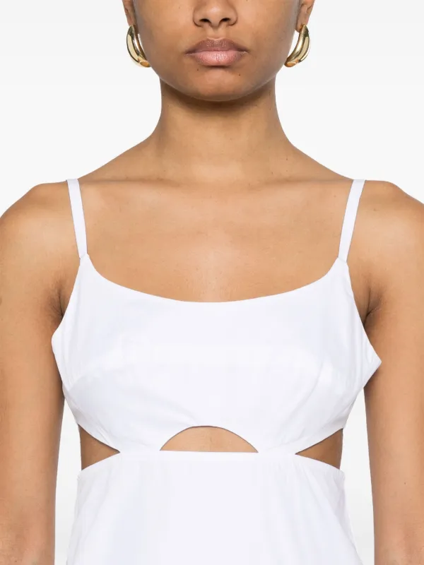 Victoria Beckham cut-out Detail Midi Dress | White | FARFETCH