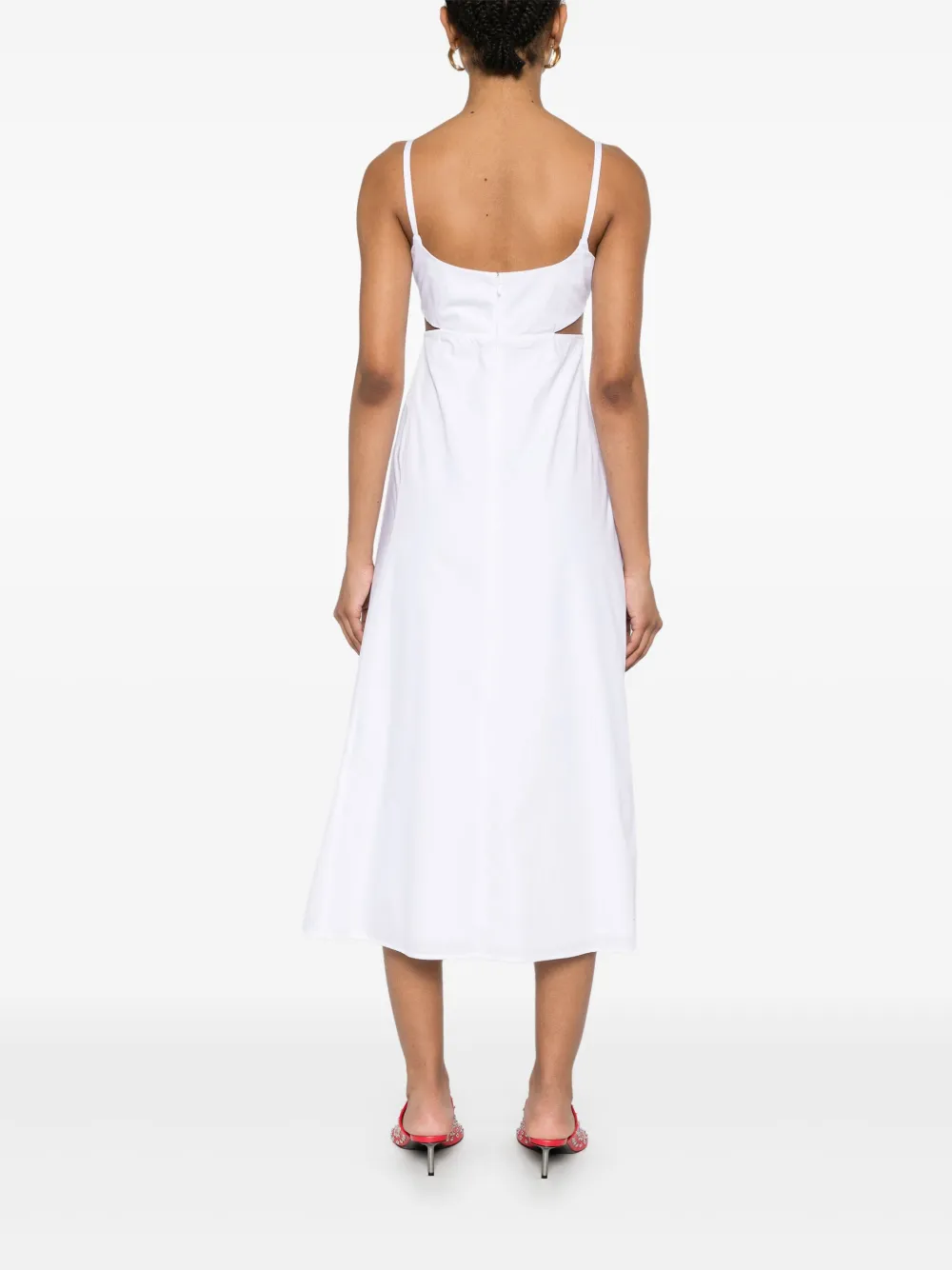 Victoria Beckham Midi-jurk met uitgesneden detail Wit