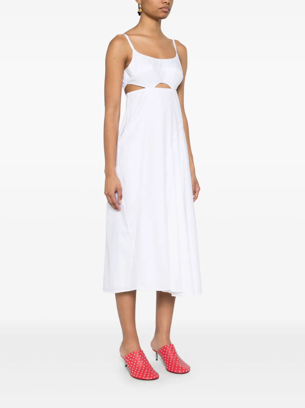 Victoria Beckham Midi-jurk met uitgesneden detail Wit