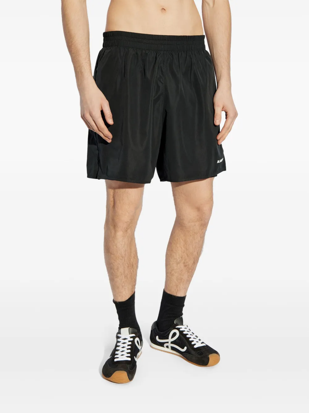 Jil Sander Shorts met logo Zwart