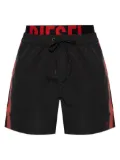 Diesel logo-patch swim shorts - Black