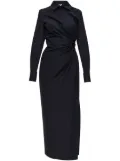 Max Mara draped-detailing midi dress - Black