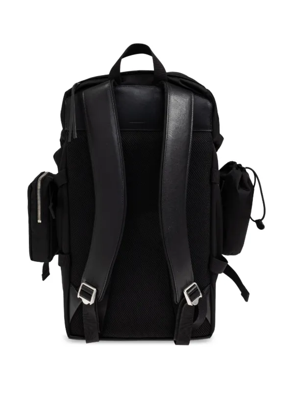 希少 ジルサンダー バックパック レザー ブラック 本革 リュック ロゴ型押し Jil Sander ロゴパッチ バックパック | ブラック | FARFETCH JP