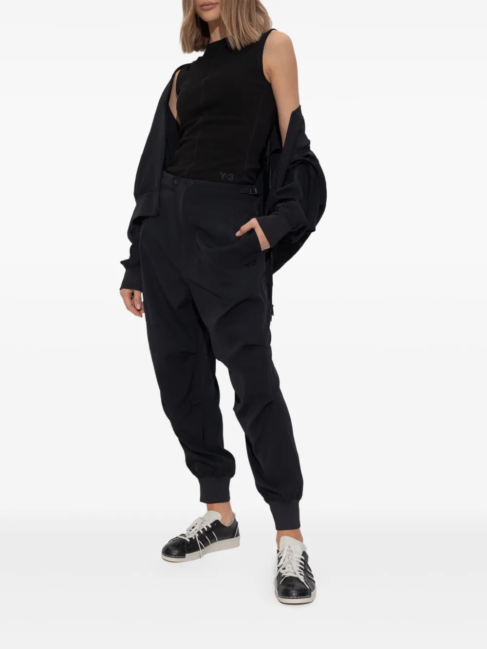 Y-3 press-stud trousers - Zwart