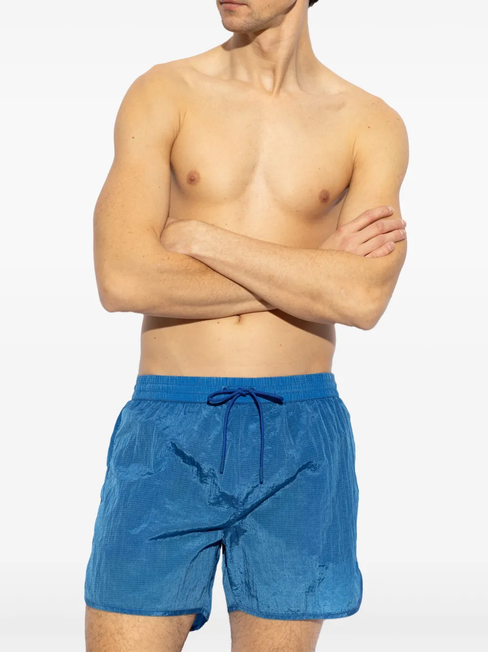 Diesel logo-patch swim shorts - Blauw