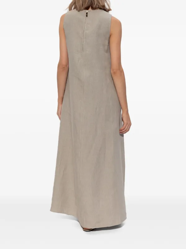 【関税&送料込み】Max Mara Simeon Linen Sleevesless Dress Max Mara Simeone Dress | Neutrals | FARFETCH