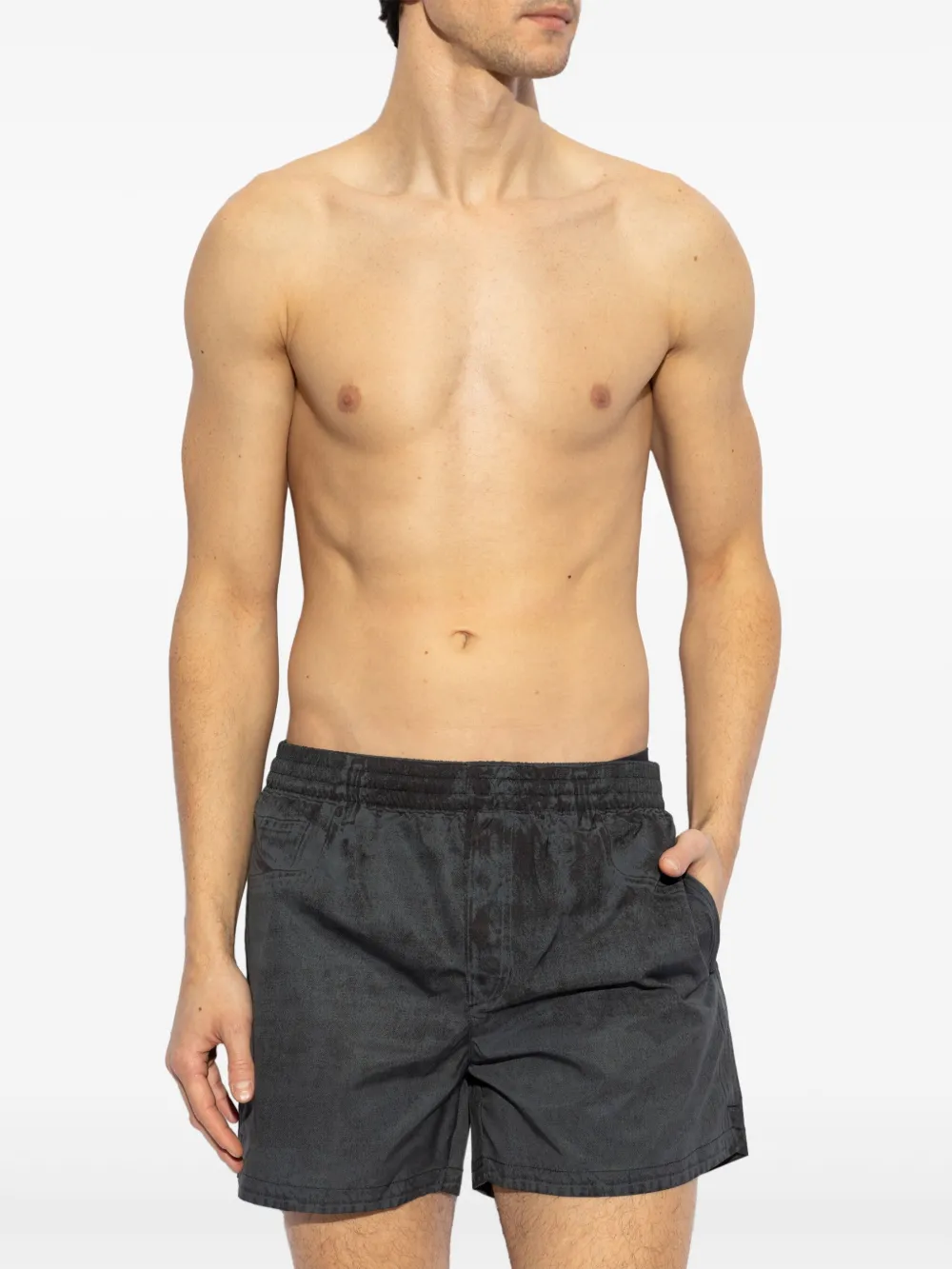 Diesel logo-print swim shorts - Zwart