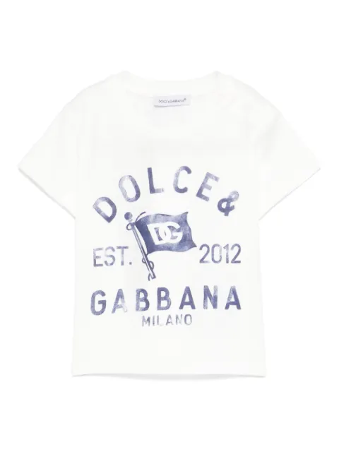 Dolce & Gabbana Kids playera con logo estampado