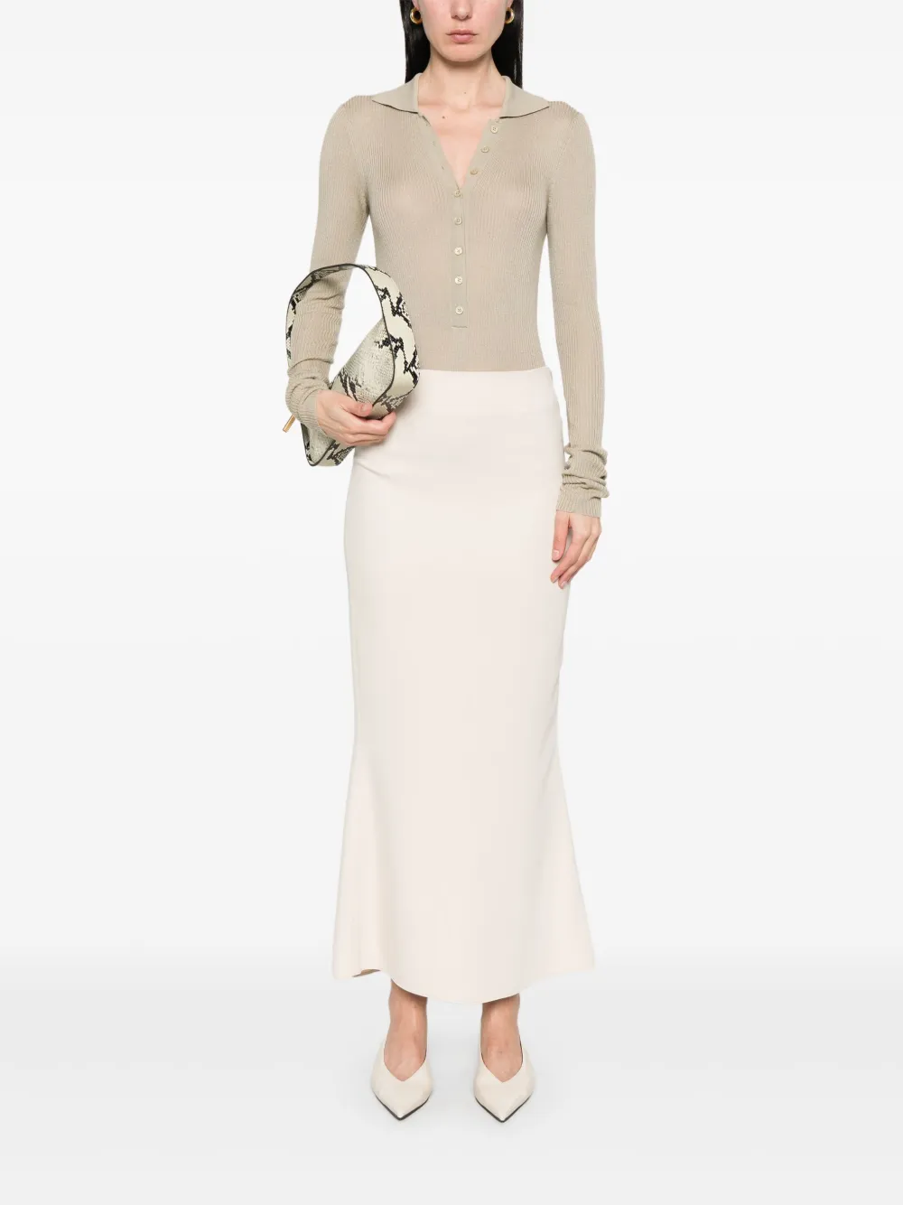 STYLAND Crêpe maxi-rok - Beige