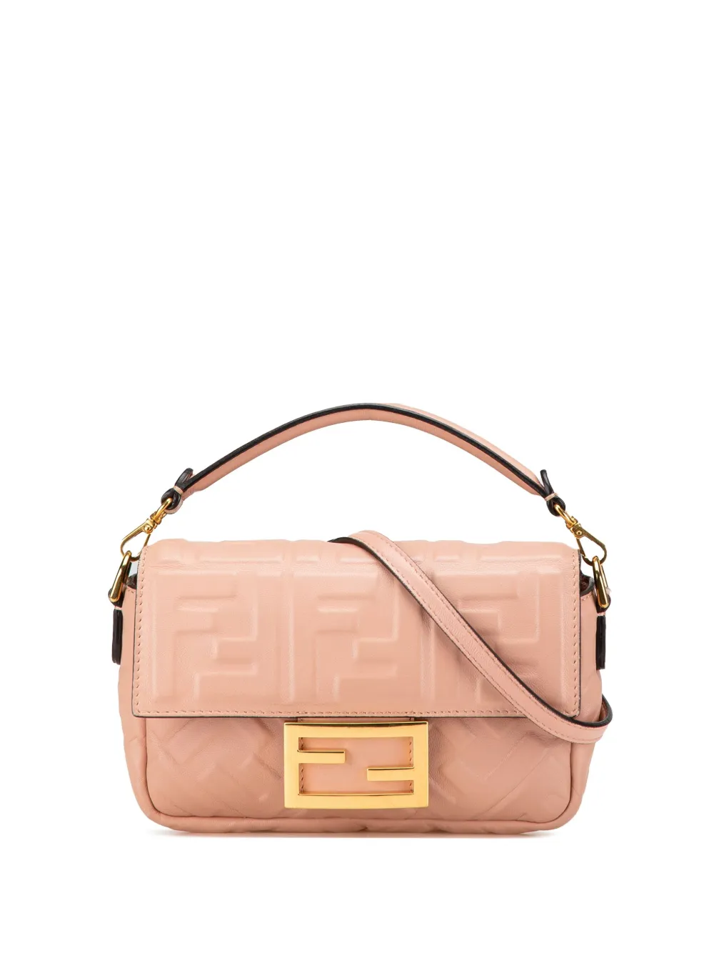 Fendi Pre-Owned 2010-2024 Mini Embossed Zucca Baguette satchel | Pink | Image 1