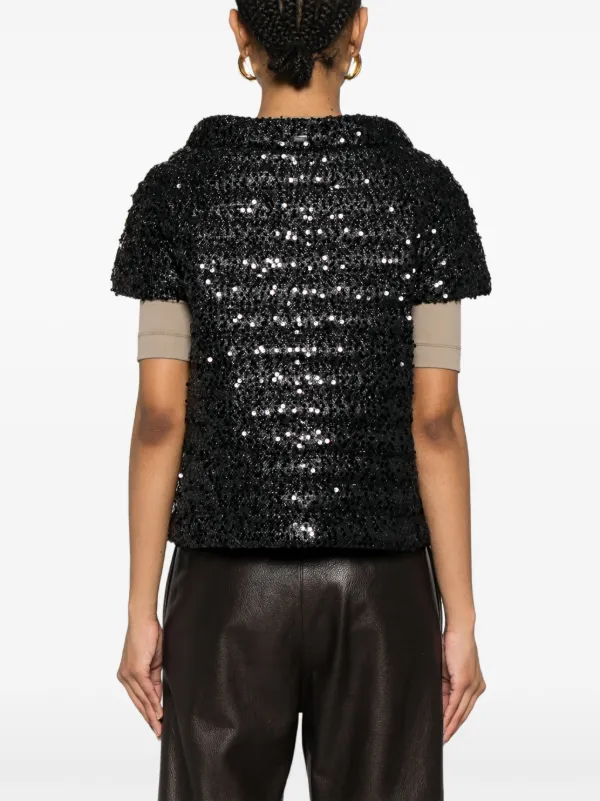 【HERNO】コート ブルゾン ニット スパンコール HERNO Herno スパンコールジャケット | ブラック | FARFETCH JP