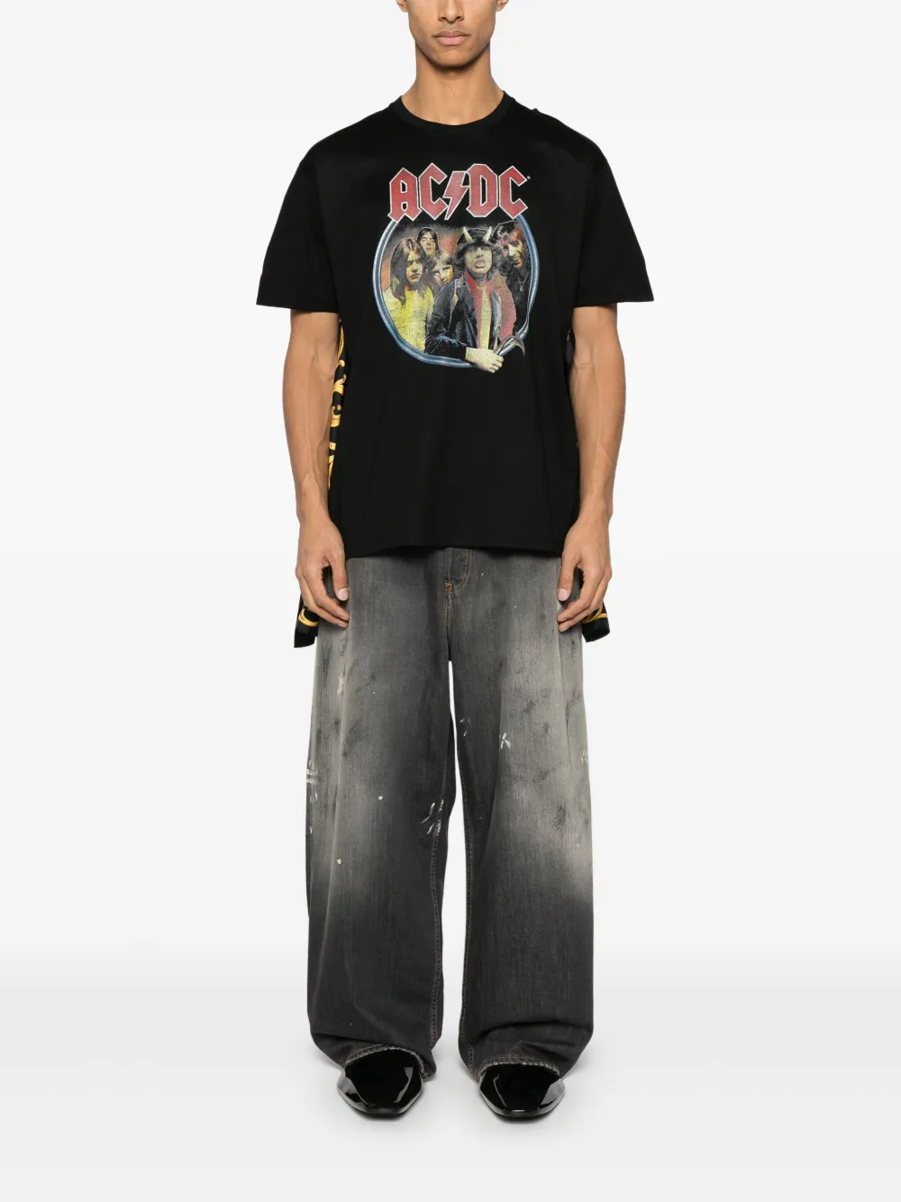 Junya Watanabe MAN ACDC T-shirt met print - Zwart