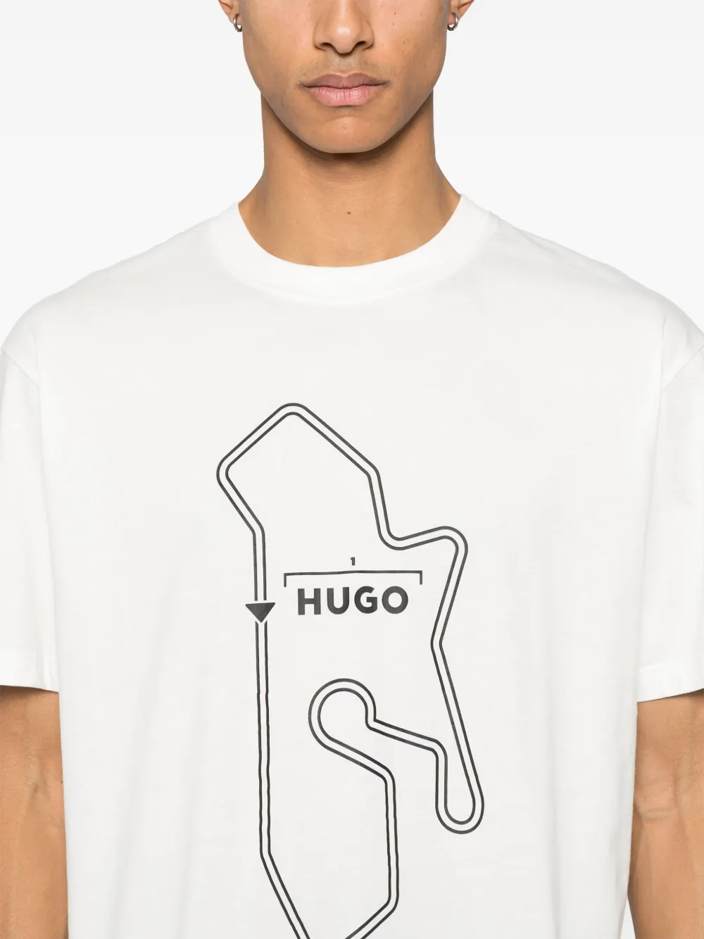 HUGO T-shirt met logoprint Wit