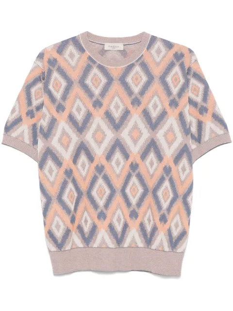 Piacenza Cashmere patterned-jacquard T-shirt